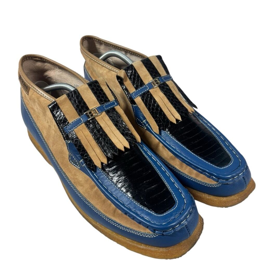 British Walkers Apollo 2 Leather Loafers Mens 14 Leather & Snakeskin Crepe Sole